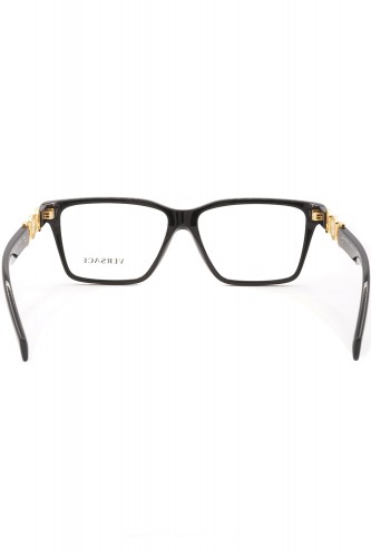 Versace - Occhiali da vista in celluloide squadrati per donna nero - 3335 GB1