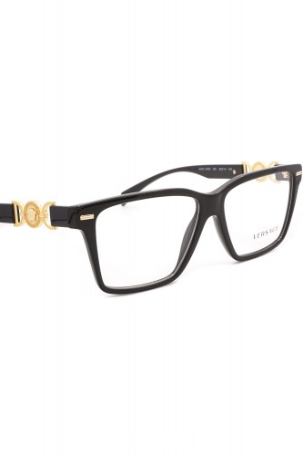 Versace - Occhiali da vista in celluloide squadrati per donna nero - 3335 GB1