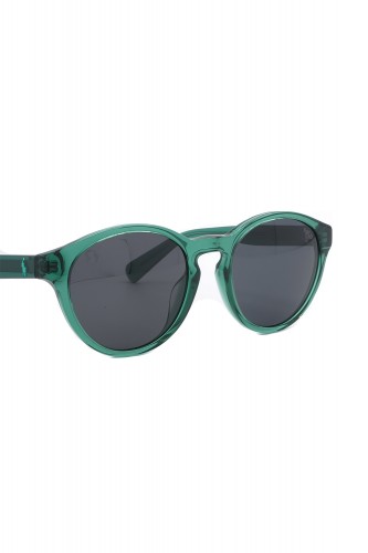 Polo Ralph Lauren - Occhiali da sole in celluloide tondi per bambini verde -