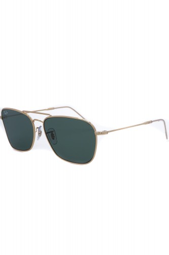 Ray-Ban - Occhiali da sole in metallo squadrati unisex oro - RB0102S 001/VR
