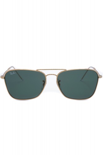 Ray-Ban - Occhiali da sole in metallo squadrati unisex oro - RB0102S 001/VR
