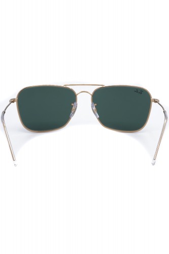 Ray-Ban - Occhiali da sole in metallo squadrati unisex oro - RB0102S 001/VR