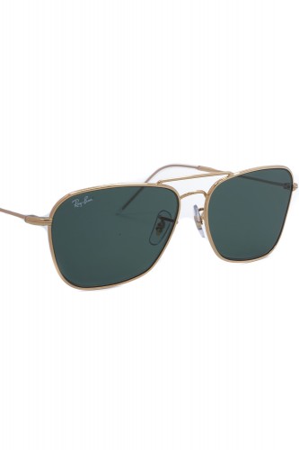 Ray-Ban - Occhiali da sole in metallo squadrati unisex oro - RB0102S 001/VR