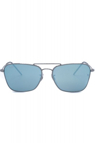 Ray-Ban - Occhiali da sole in metallo squadrati unisex argento - RB0102S 004/GA 2