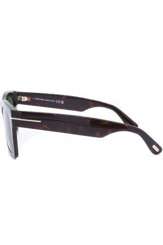 Tom Ford - Occhiali da sole in celluloide rettangolari per uomo tartarugato -