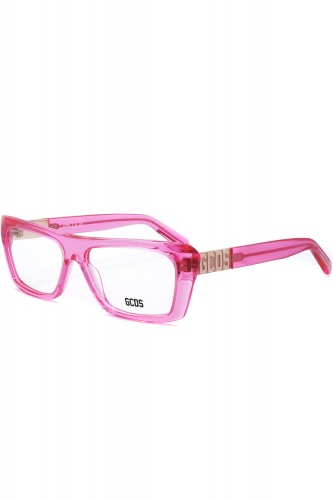 GCDS - Occhiali da vista in celluloide rettangolari per donna fucsia - GD5018