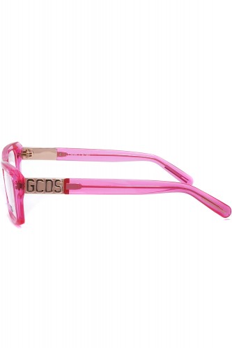 GCDS - Occhiali da vista in celluloide rettangolari per donna fucsia - GD5018