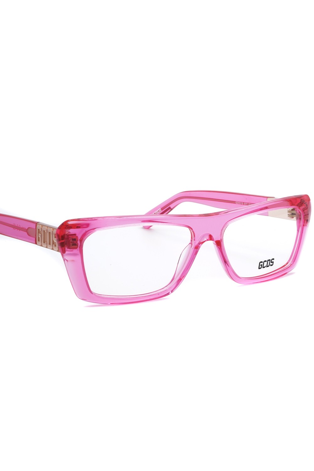 GCDS - Occhiali da vista in celluloide rettangolari per donna fucsia - GD5018