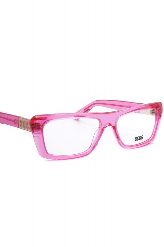 GCDS - Occhiali da vista in celluloide rettangolari per donna fucsia - GD5018