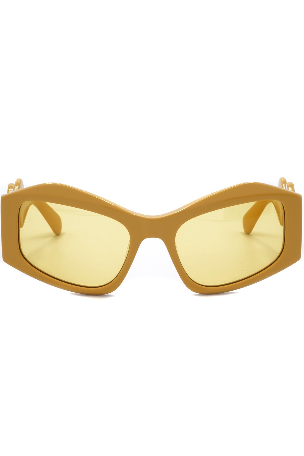 GCDS - Occhiali da sole in celluloide cat eye per donna giallo - GD0023 39E