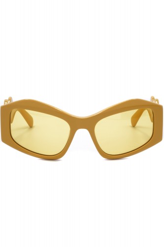 GCDS - Occhiali da sole in celluloide cat eye per donna giallo - GD0023 39E