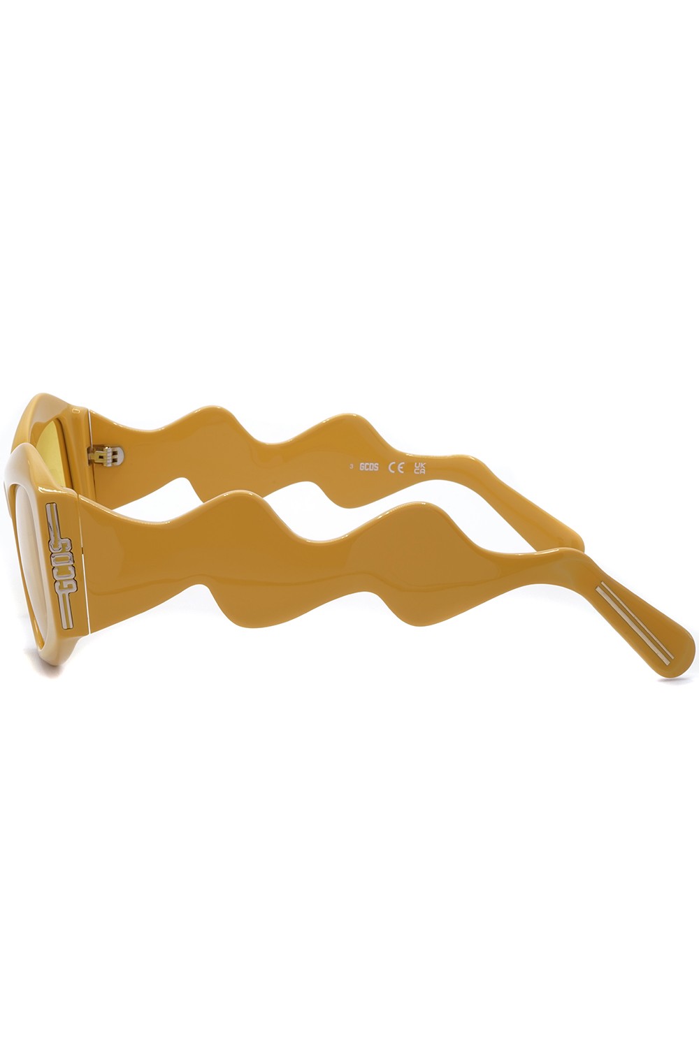 GCDS - Occhiali da sole in celluloide cat eye per donna giallo - GD0023 39E