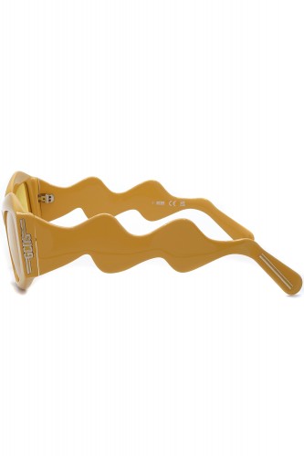 GCDS - Occhiali da sole in celluloide cat eye per donna giallo - GD0023 39E