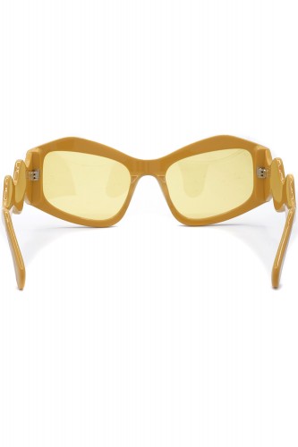 GCDS - Occhiali da sole in celluloide cat eye per donna giallo - GD0023 39E
