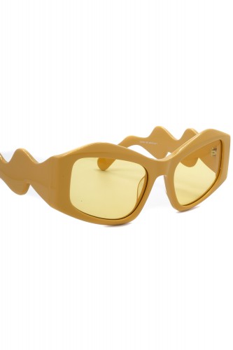 GCDS - Occhiali da sole in celluloide cat eye per donna giallo - GD0023 39E