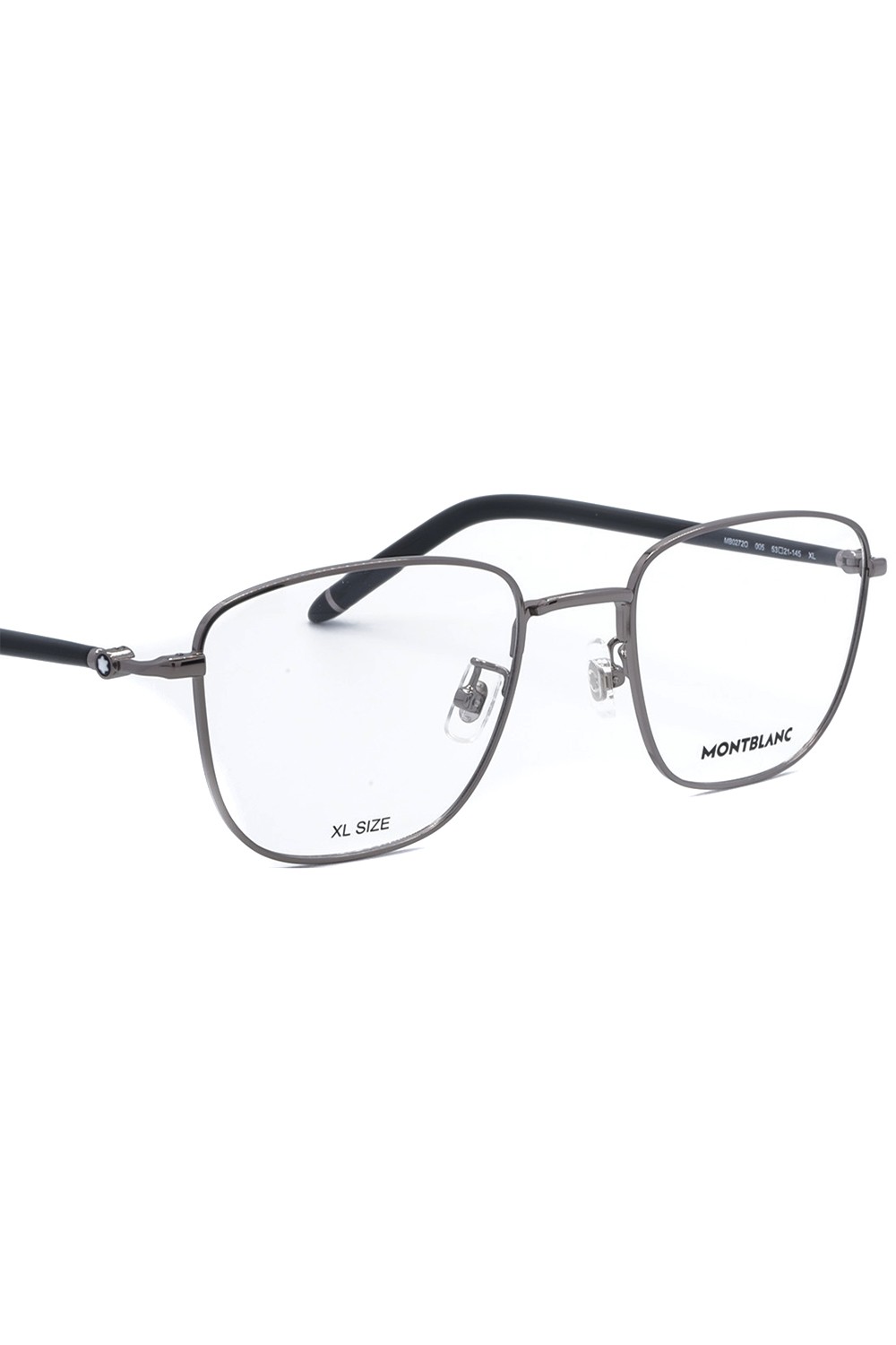 Montblanc - Occhiali da vista in metallo squadrati per uomo canna di fucile -