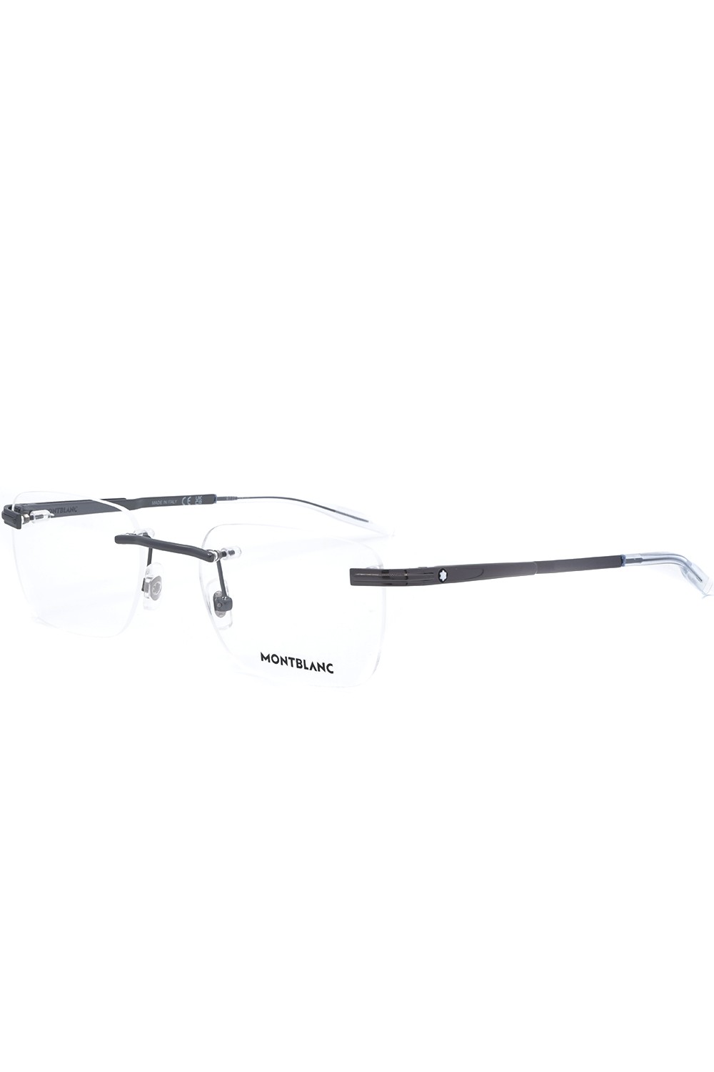 Montblanc - Occhiali da vista glasant in metallo rettangolari per uomo canna di