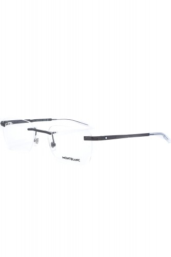 Montblanc - Occhiali da vista glasant in metallo rettangolari per uomo canna di