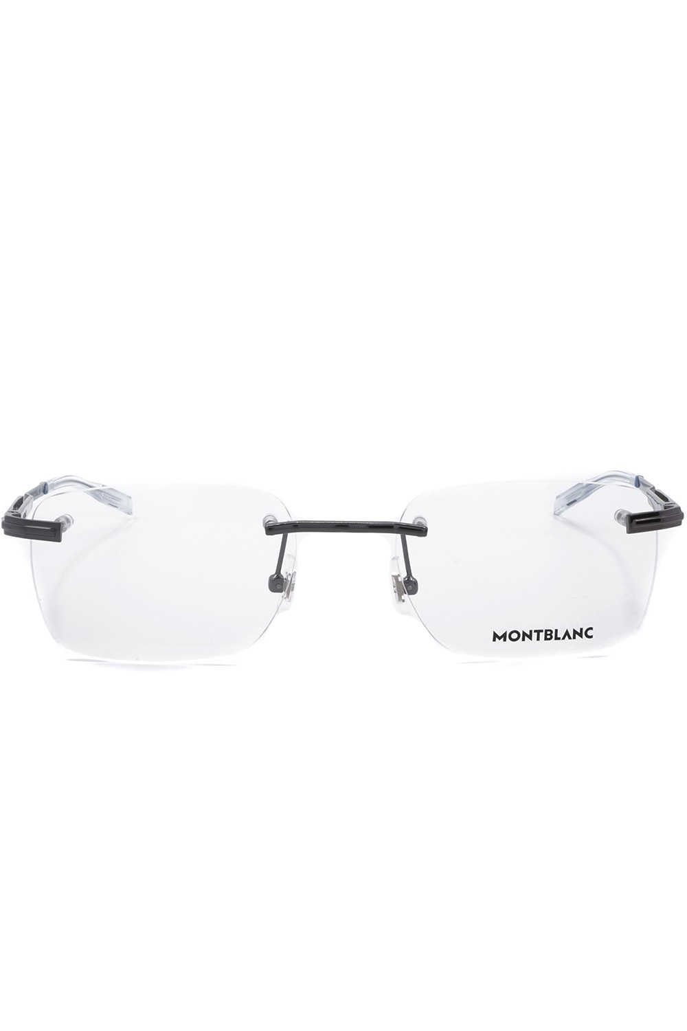 Montblanc - Occhiali da vista glasant in metallo rettangolari per uomo canna di