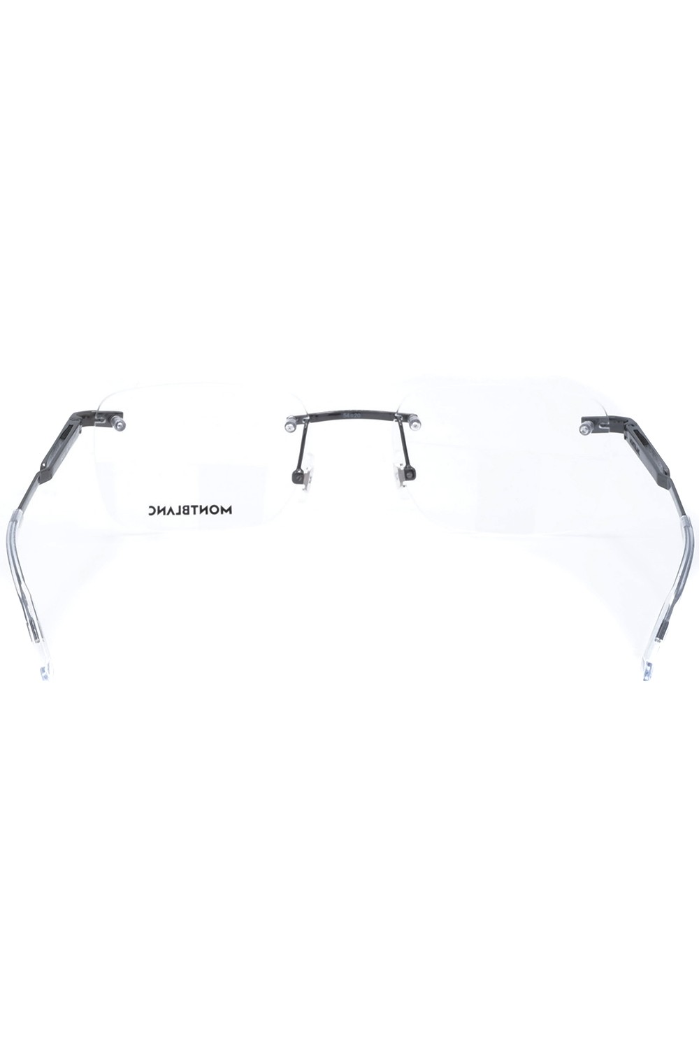 Montblanc - Occhiali da vista glasant in metallo rettangolari per uomo canna di