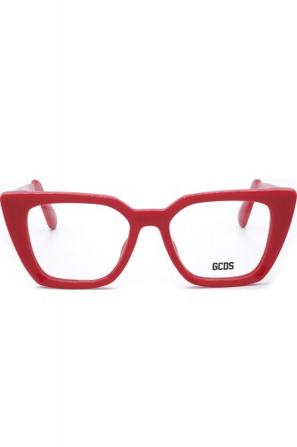 GCDS - Occhiali da vista in celluloide squadrati per donna rosso - GD5012 066 2