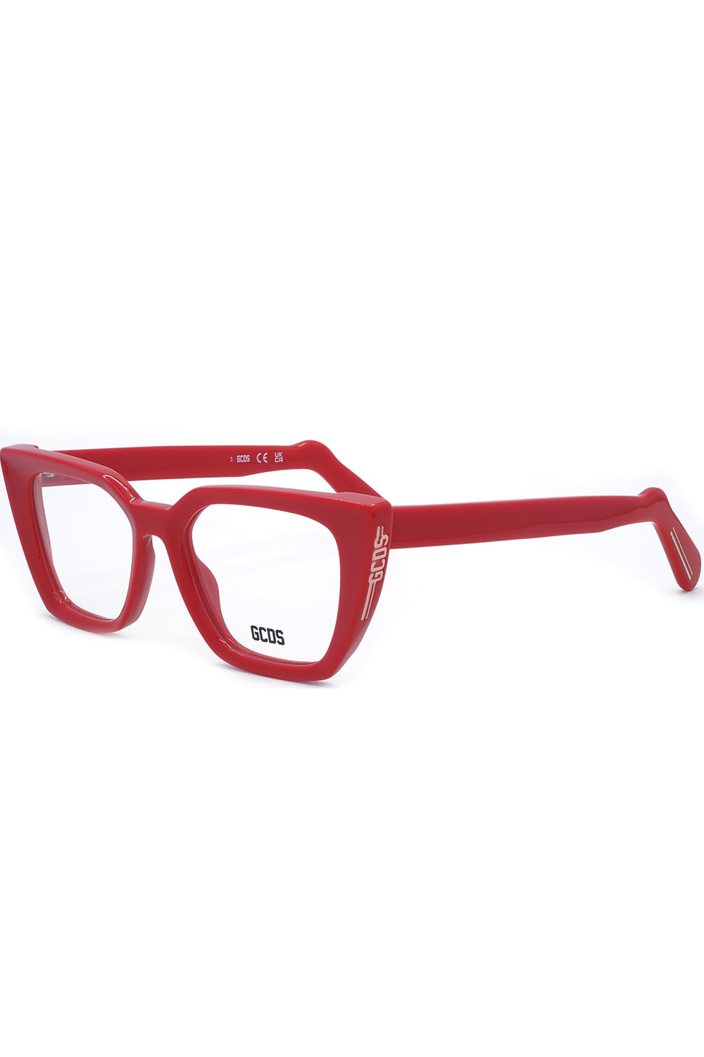 GCDS - Occhiali da vista in celluloide squadrati per donna rosso - GD5012 066