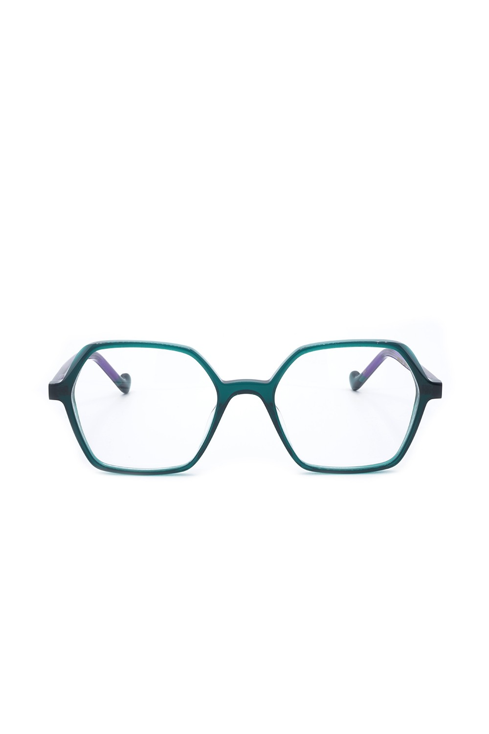 Caroline Abram - Occhiali da vista in celluloide esagonali per bambina verde