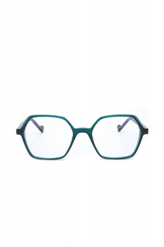 Caroline Abram - Occhiali da vista in celluloide esagonali per bambina verde