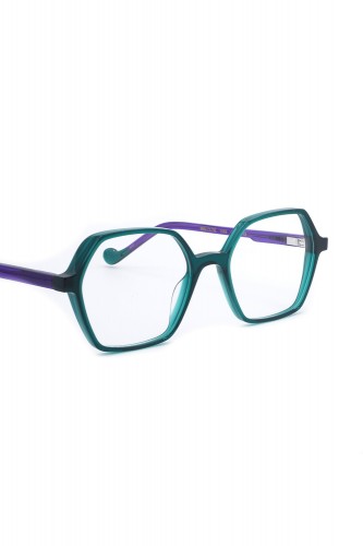 Caroline Abram - Occhiali da vista in celluloide esagonali per bambina verde