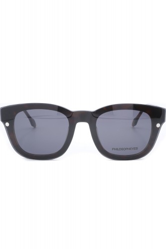 Philosopheyes - Occhiali da vista con clip solare in celluloide squadrati 2