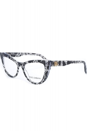 Dolce&Gabbana - Occhiali da vista in celluloide cat eye per donna nero - DG3354