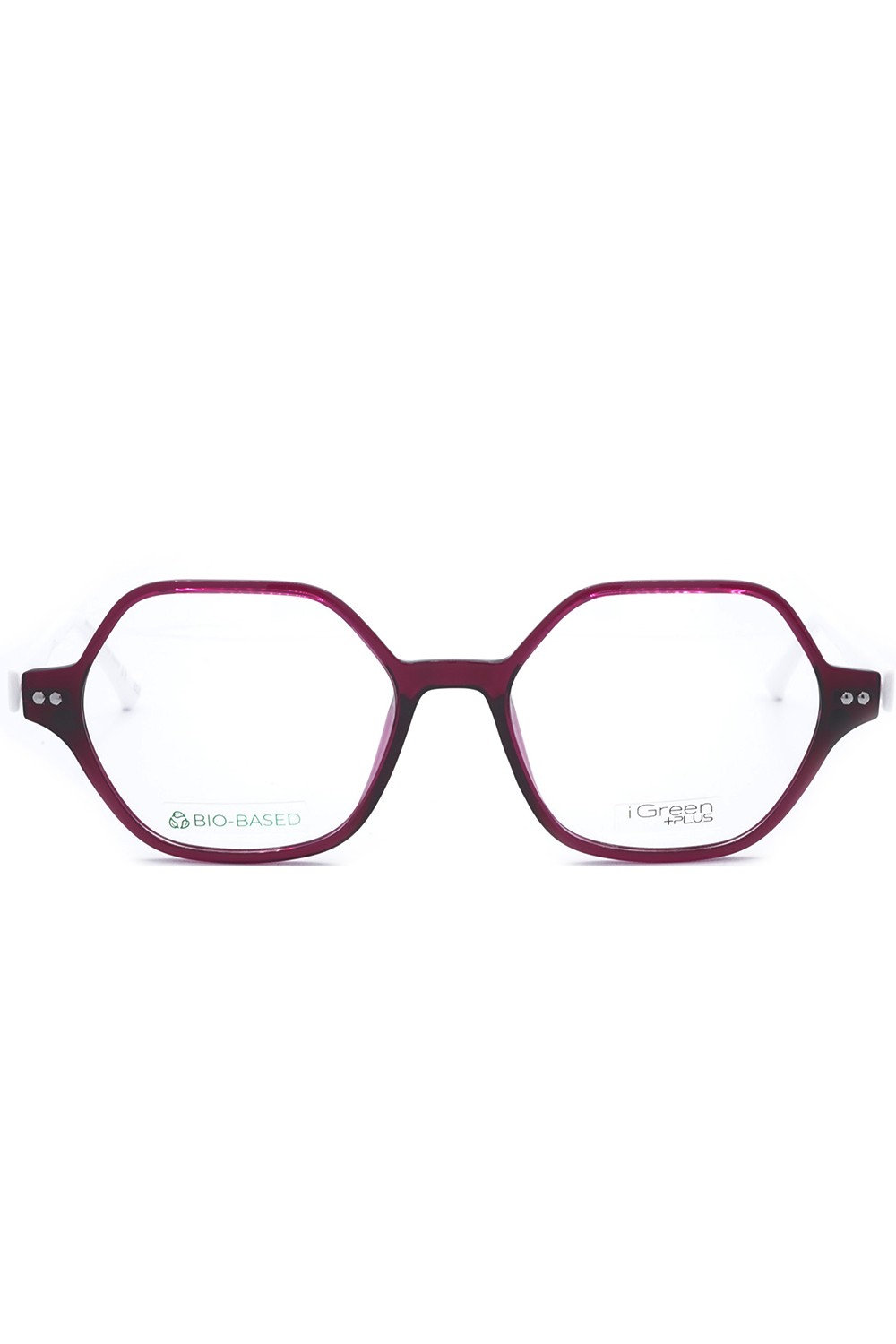 iGreen - Occhiali da vista in celluloide esagonali per donna con clip solare