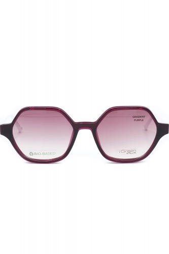 iGreen - Occhiali da vista in celluloide esagonali per donna con clip solare 2