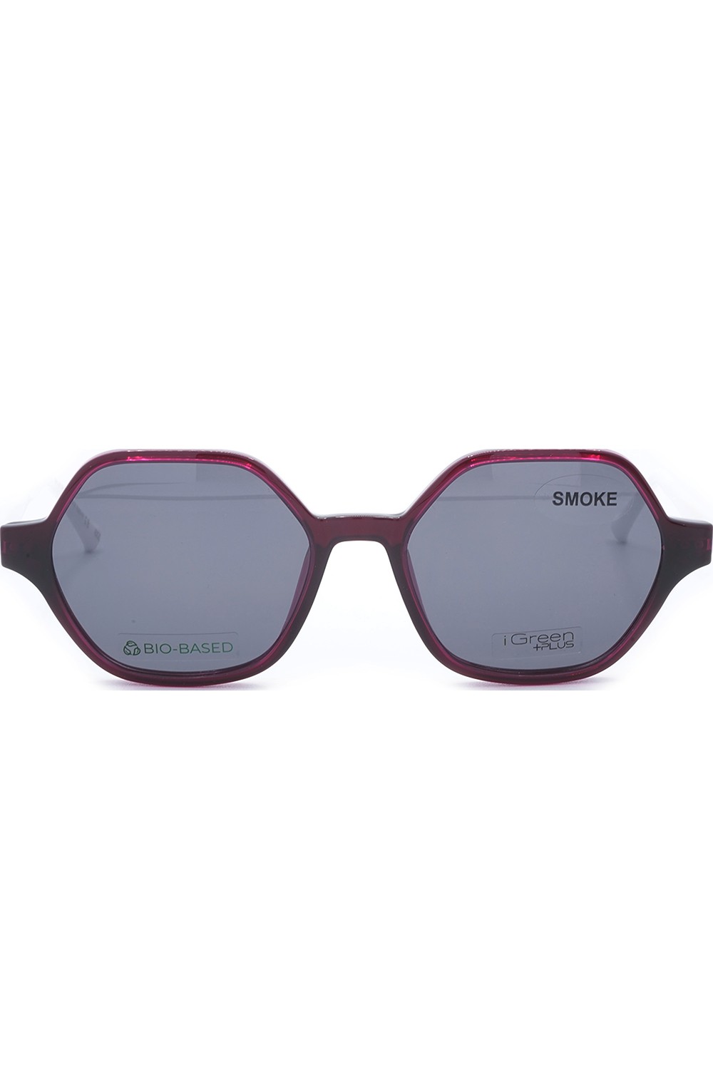 iGreen - Occhiali da vista in celluloide esagonali per donna con clip solare