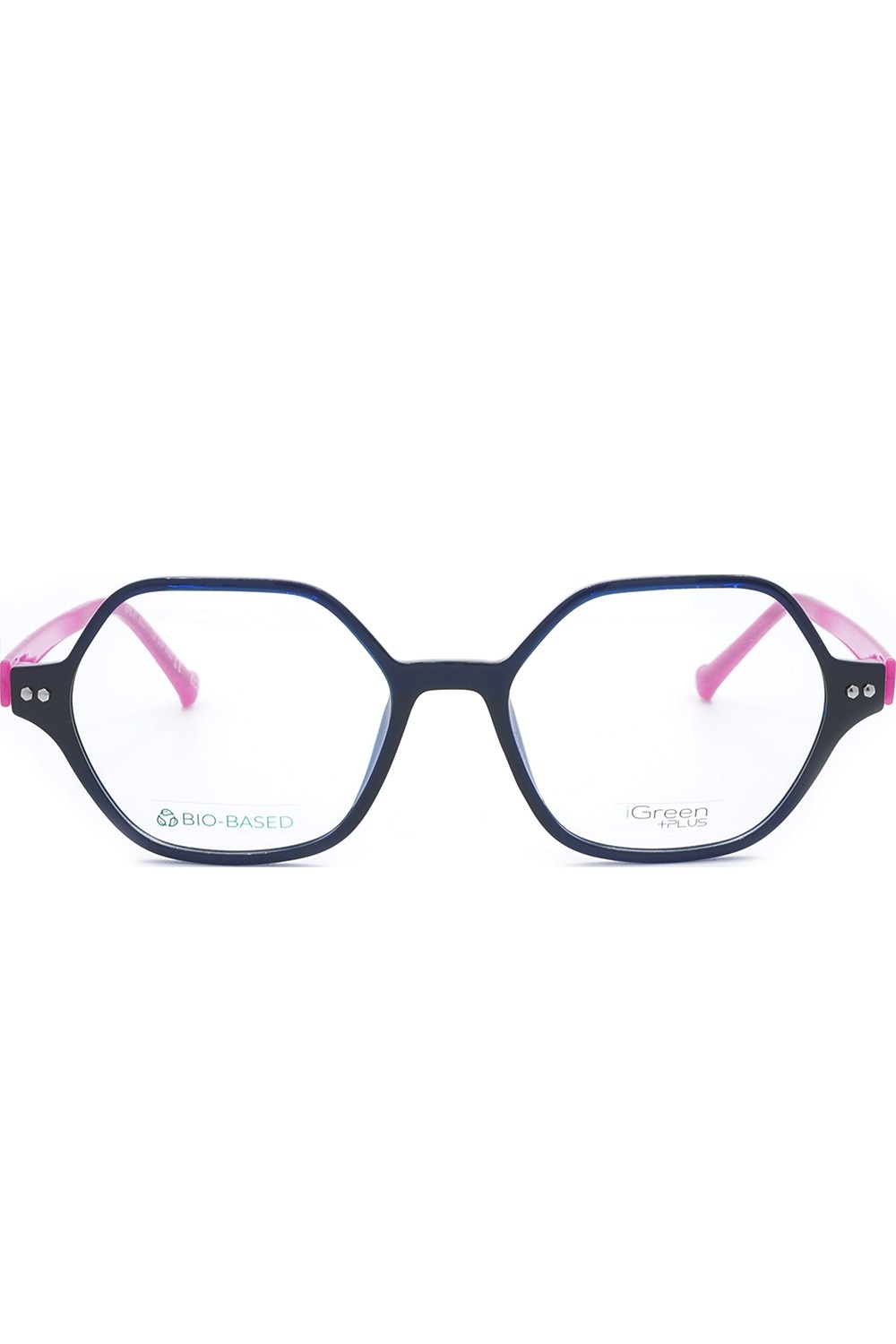 iGreen - Occhiali da vista in celluloide esagonali per donna con clip solare