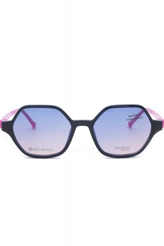 iGreen - Occhiali da vista in celluloide esagonali per donna con clip solare 2