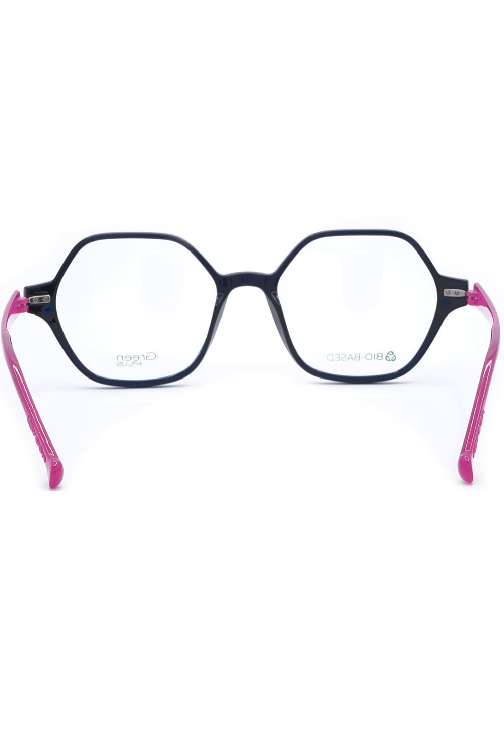 iGreen - Occhiali da vista in celluloide esagonali per donna con clip solare