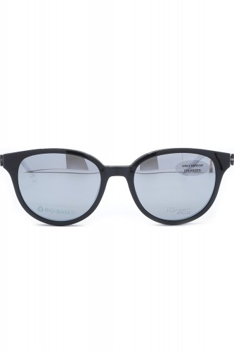 iGreen - Occhiali da vista in celluloide tondi unisex con clip solare nero - 2