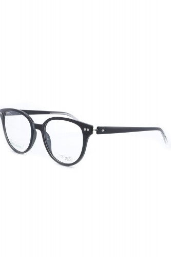 iGreen - Occhiali da vista in celluloide tondi unisex con clip solare nero -