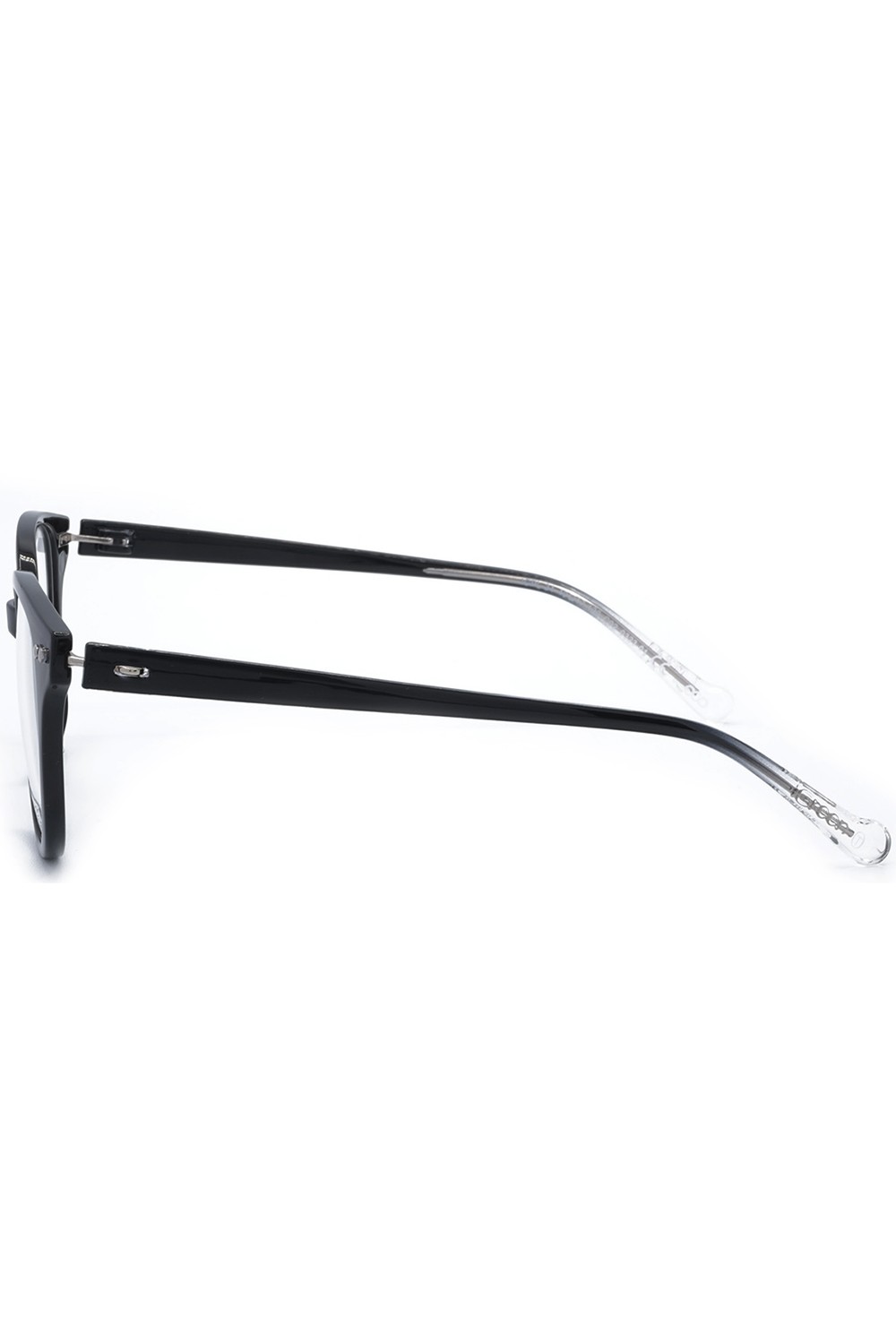 iGreen - Occhiali da vista in celluloide tondi unisex con clip solare nero -