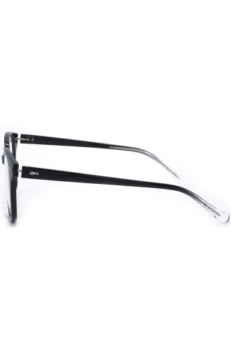 iGreen - Occhiali da vista in celluloide tondi unisex con clip solare nero -