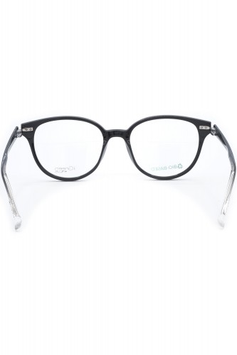 iGreen - Occhiali da vista in celluloide tondi unisex con clip solare nero -