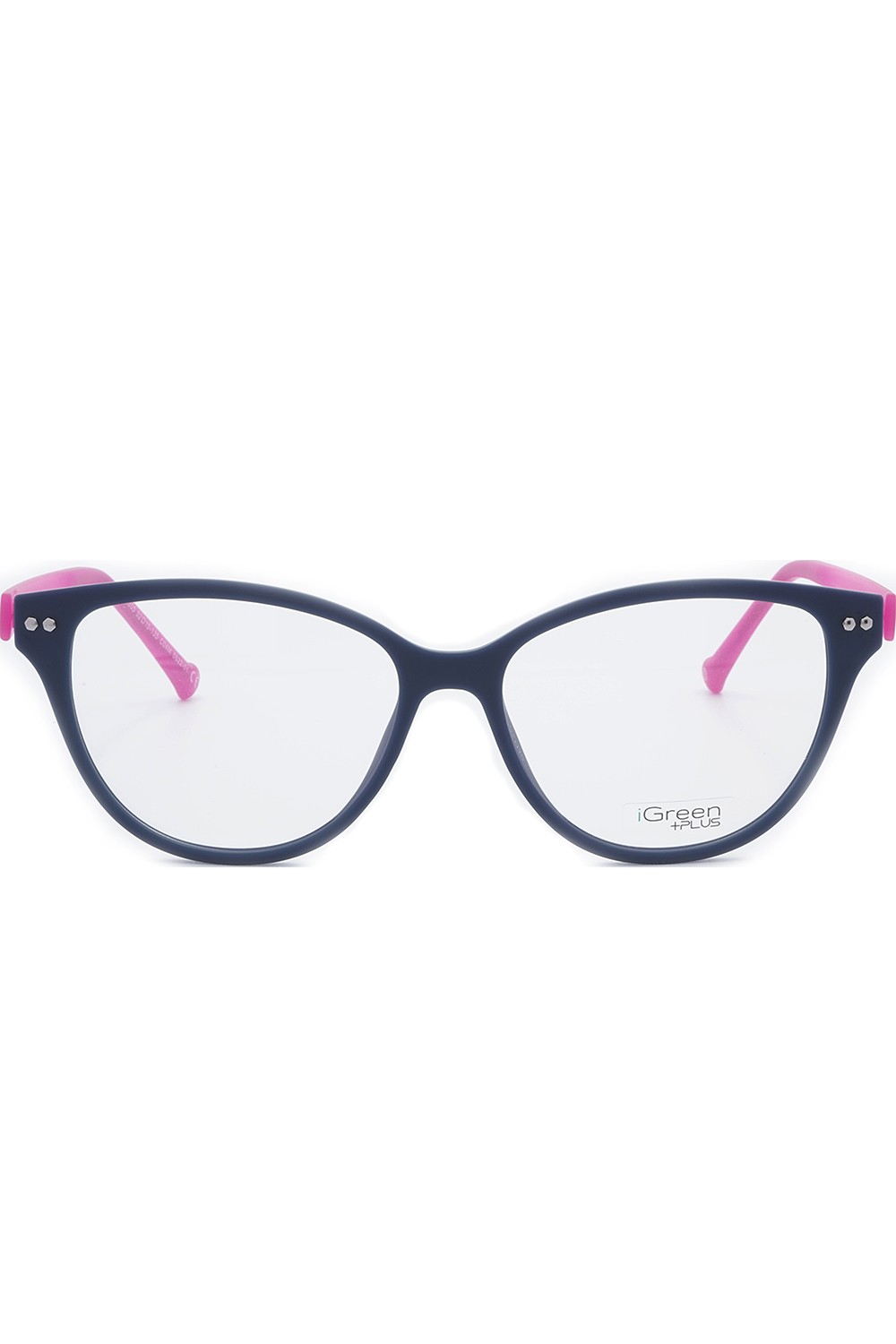 iGreen - Occhiali da vista in celluloide cat eye per donna con clip solare blu