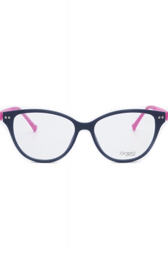 iGreen - Occhiali da vista in celluloide cat eye per donna con clip solare blu