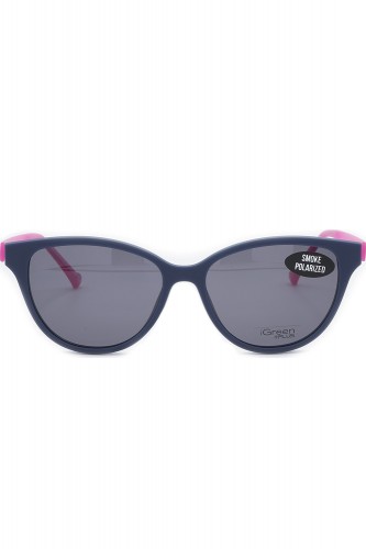 iGreen - Occhiali da vista in celluloide cat eye per donna con clip solare blu 2