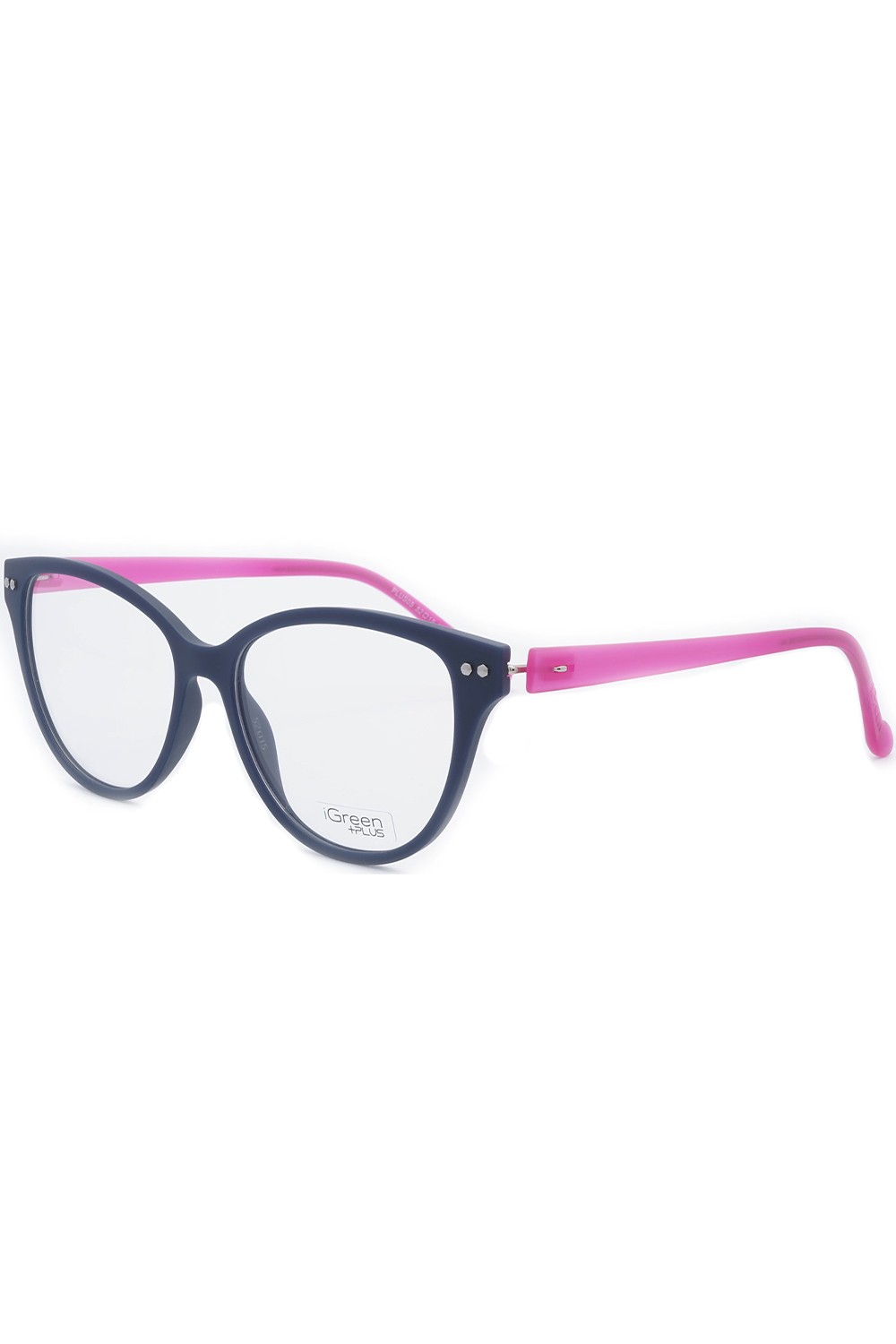 iGreen - Occhiali da vista in celluloide cat eye per donna con clip solare blu