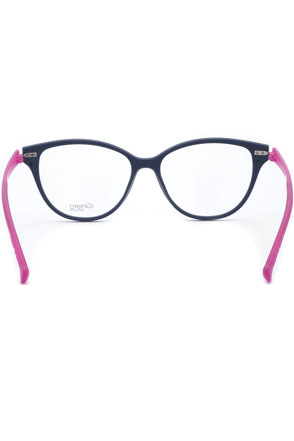 iGreen - Occhiali da vista in celluloide cat eye per donna con clip solare blu