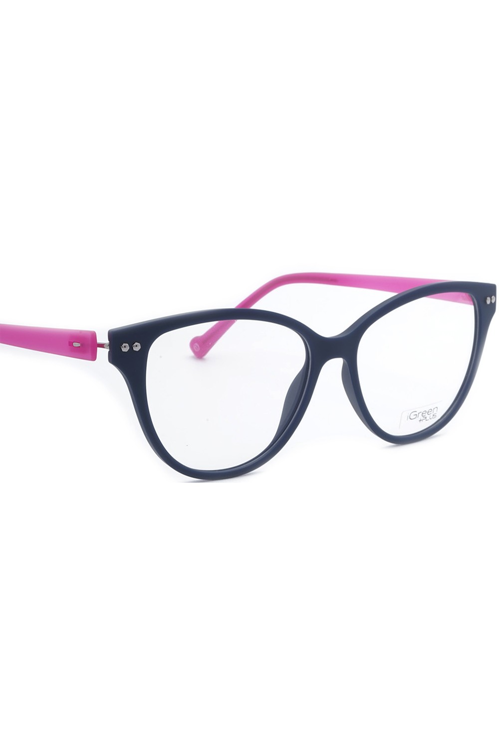 iGreen - Occhiali da vista in celluloide cat eye per donna con clip solare blu