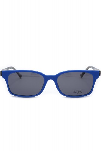 iGreen - Occhiali da vista in celluloide rettangolari unisex con clip solare 2