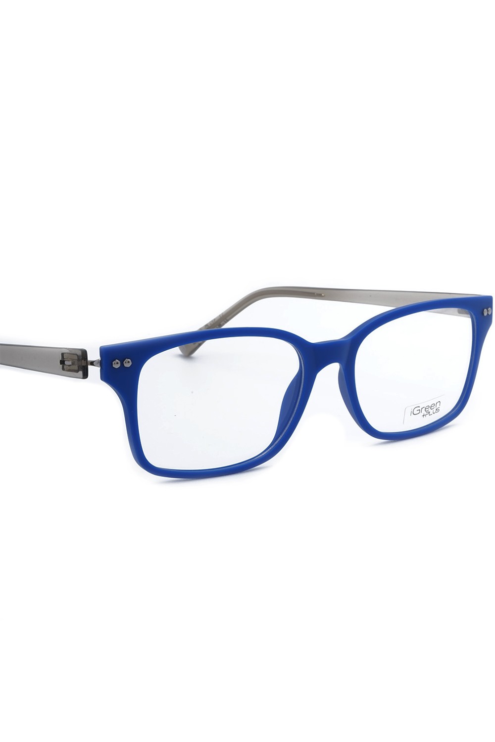 iGreen - Occhiali da vista in celluloide rettangolari unisex con clip solare